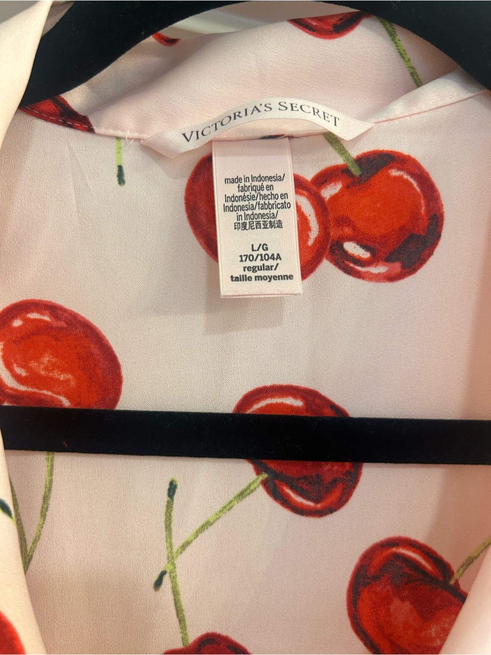 Victoria's Secret Pink Cherry-Print Long-Sleeve Pajama Set - Picture 4 of 10